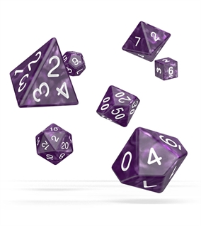Marble Purple - Polyhedral Rollespils Terning Sæt - Oakie Doakie Dice 